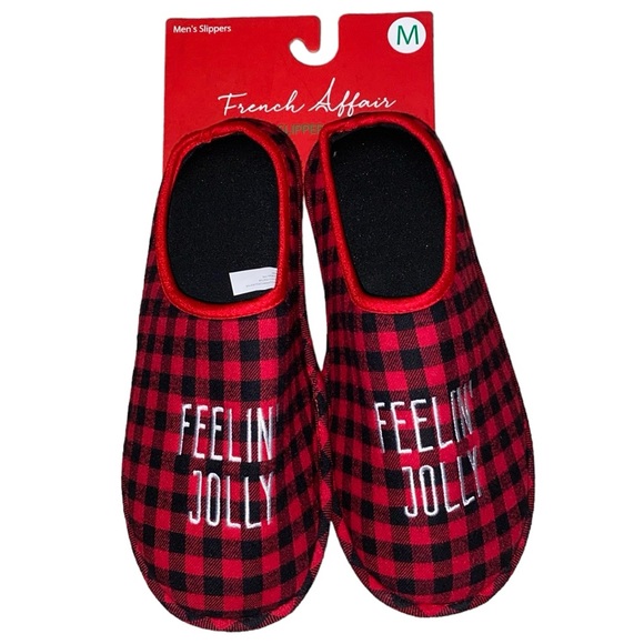 Other - NEW mens feelin jolly plaid slippers